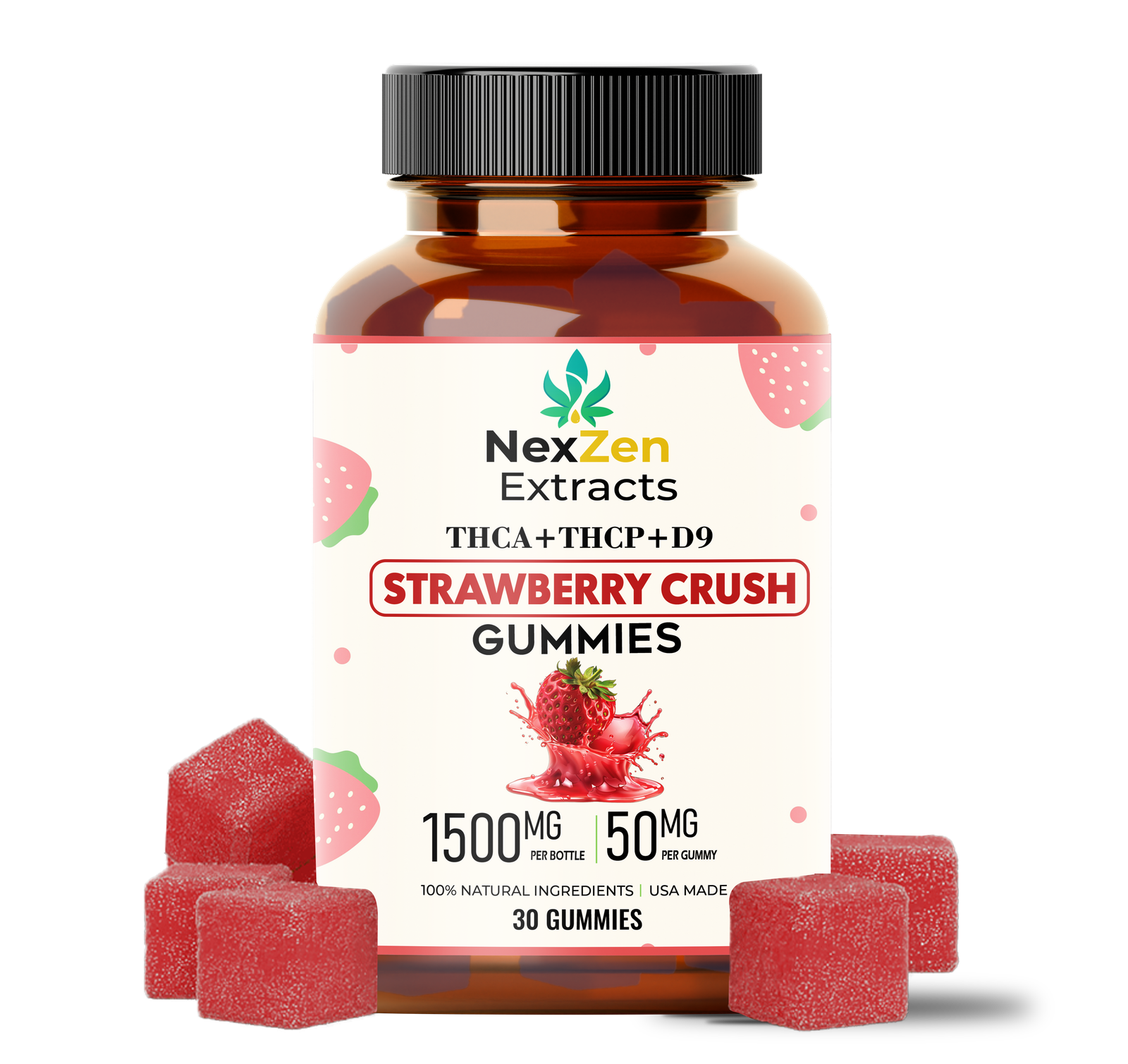 THCA+THCP+D9 Strawberry Crush Gummies