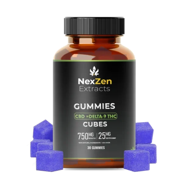 CBD + Delta 9 + THC Gummy Cubes