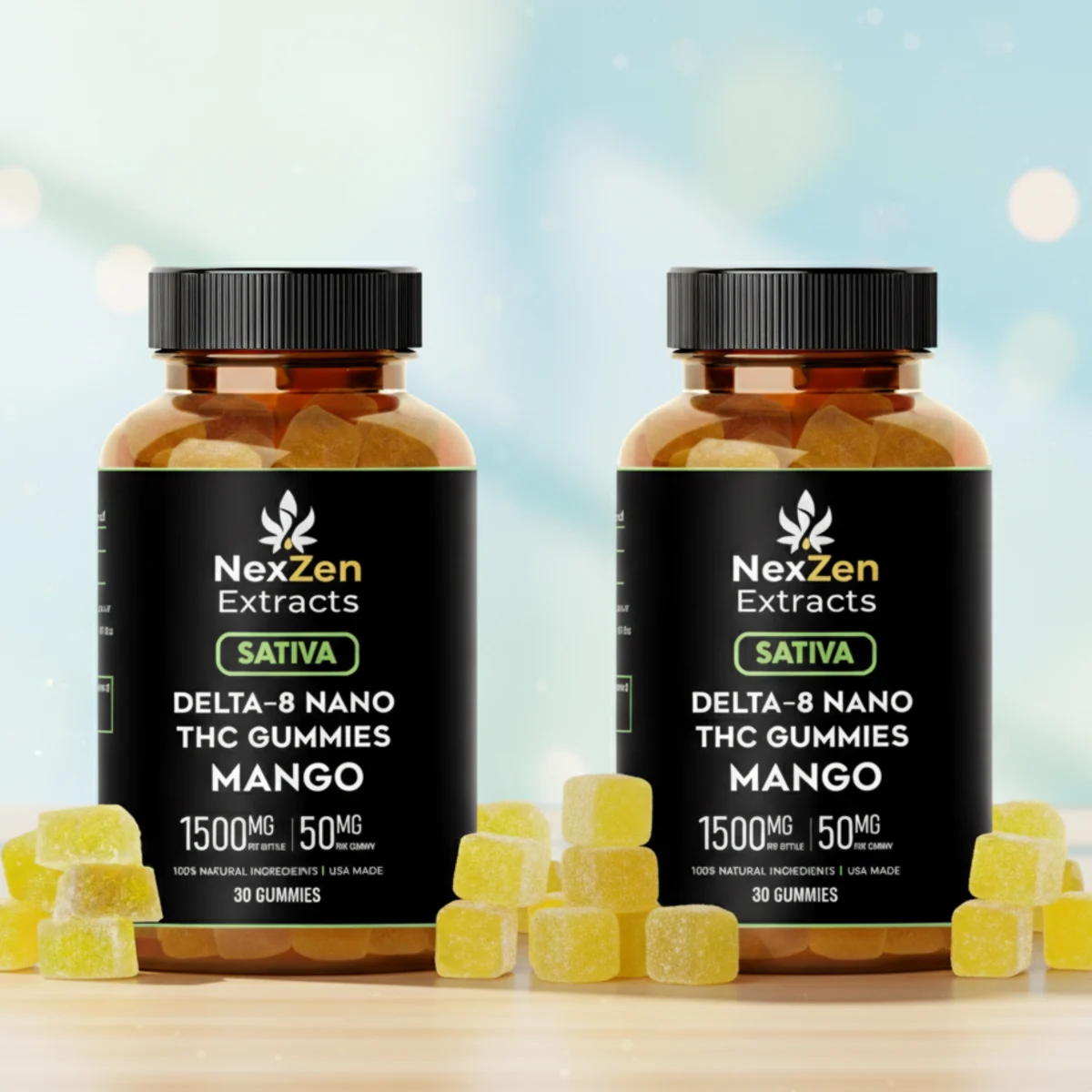 Delta – 8 Nano THC Gummies – Mango – Sativa - Image 3