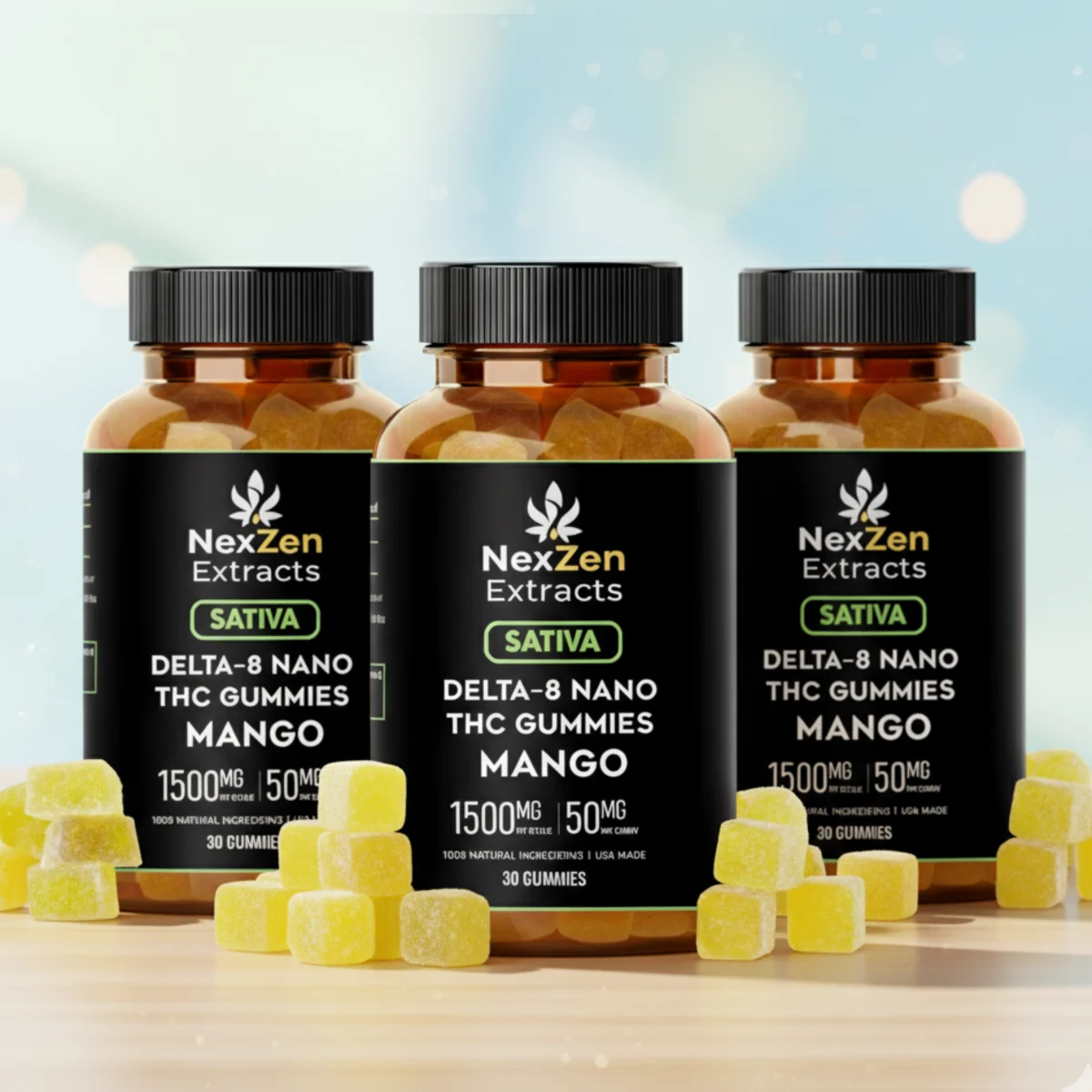 Delta – 8 Nano THC Gummies – Mango – Sativa - Image 4