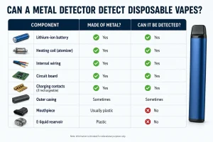 What Parts of a Disposable Vape Can Trigger a Metal Detector