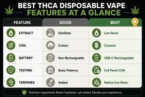Best thca disposable vape features at glance